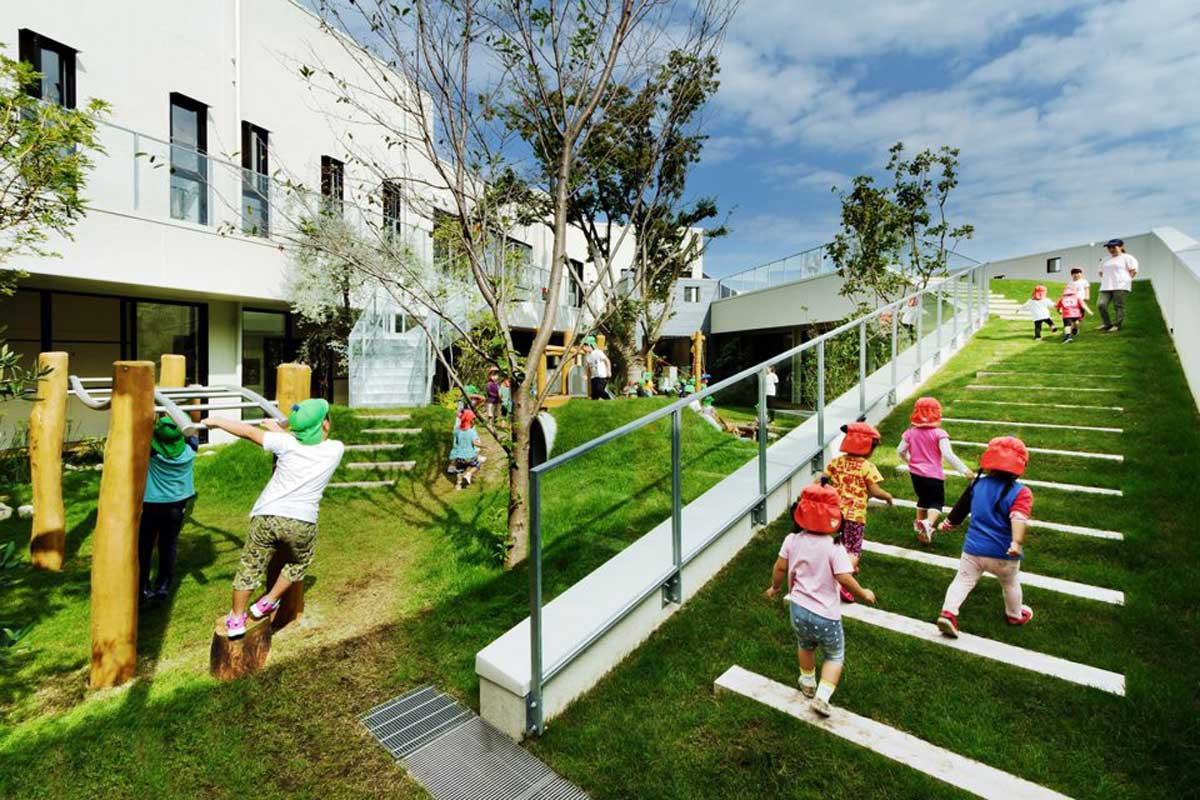 幼儿园设计装修图-室外绿植楼梯设计